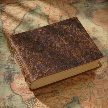 Кожаный блокнот Винтажный дневник Блокнот Творческий блокнот Скетчбук ручной работы Книга из воловьей кожи