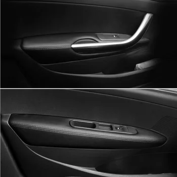 Кожаный чехол подлокотника двери из микрофибры для Peugeot 308 2009 2010 2011 2012 2013 2014 Крышка панели подлокотника межкомнатной двери автомобиля