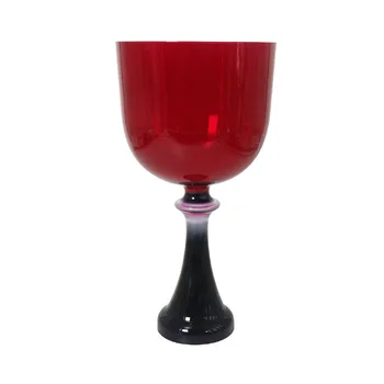 Красный и черный градиент Ручная чаша с кристаллом Поющая чаша Хрустальная музыкальная чаша Йога Медитация Снижение стресса Исцеление Пение
