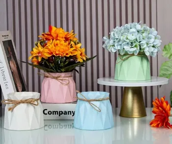  красочный скандинавский современный имитация керамической пластиковой цветочной вазы непобедимая свадьба день рождения искусство домашняя композиция украшение