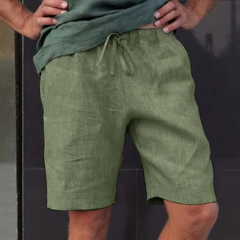 Летние мужские свободные шнуровки сплошной цвет спортивные повседневные брюки пляжные брюки фитнес кулиска брюки для бега мужчина брюки