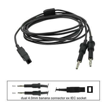 Медицинский многоразовый биполярный кабель для щипцов Двойной 4,0 мм банановый разъем Разъем IEC Популярный нейлоновый волоконный разъем 3 м силиконовый кабель