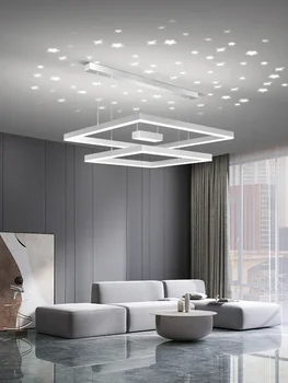 Минималистичная люстра для гостиной со звездным небом Современная минималистичная креативная 2023 новая романтическая квадратная столовая светильники для спальни