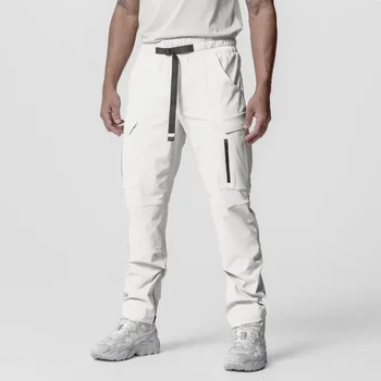 Мужчины Брюки-карго Прямые брюки Мужские спортивные штаны для бега с несколькими карманами