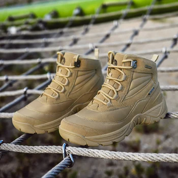 Мужчины Тактические ботинки Армейские ботинки Мужские военные Пустыня Водонепроницаемая рабочая защитная обувь Альпинистская походная обувь Голеностопы Мужские ботинки на открытом воздухе