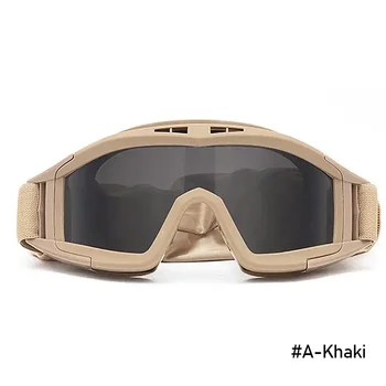  Наружные тактические очки Пустынная саранча Армейские очки для болельщиков CS Противоударные спортивные пуленепробиваемые очки унисекс Мужские велосипедные очки