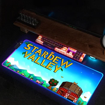 Настольный коврик Stardew Valley Коврик для мыши Украшение игровой комнаты Коврик для мыши RGB Big Mousepepad Дешевый ПК Геймер Шкаф Подсветка Подсветка Подсветка