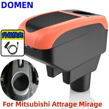 НОВИНКА Ящик для подлокотника для Mitsubishi Attrage Mirage Вращающийся Большой космический центральный консоль Ящик для хранения с подстаканником пепельницаUSB