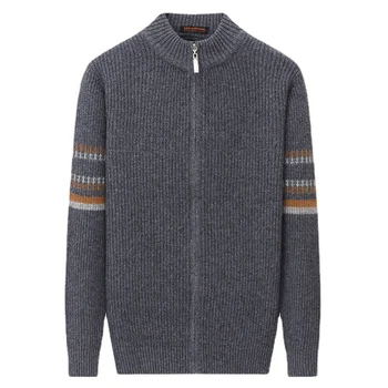 Новое поступление Осенне-зимний кардиган Мужской свитер из 100% чистого кашемира Утолщенный теплый большой мужской размер пальто XS S M L XL 2XL 3XL 4XL