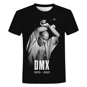 Новый RIP Rapper Dmx 3D-печатная футболка Хип-хоп Harajuku Streetwear Футболка оверсайз Унисекс Мода Повседневная с коротким рукавом Крутые топы