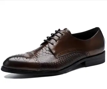 Новый стиль, броги с острым носком, мужская деловая обувь ручной работы из натуральной кожи, формальная резная мужская деловая обувь, модные свадебные туфли на шнуровке