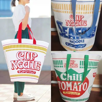  Новый японский журнал Приложение Bubble Noodle Сумка Creative Cup Face Покрытие большой емкости Складная сумка для хранения на шнурке
