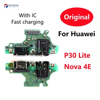 Оригинал Для Huawei P30 Lite P30lite Nova 4E Nova4e Док-разъем Micro USB Зарядное устройство Зарядный порт Гибкая кабельная плата Микрофон