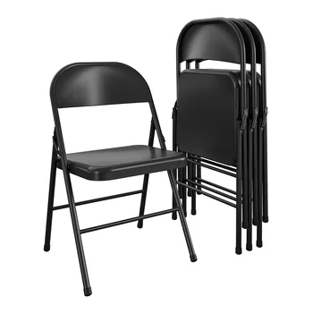 Основные стальные складные стулья (4 шт.), балконная мебель, набор стульев для патио, складные стулья