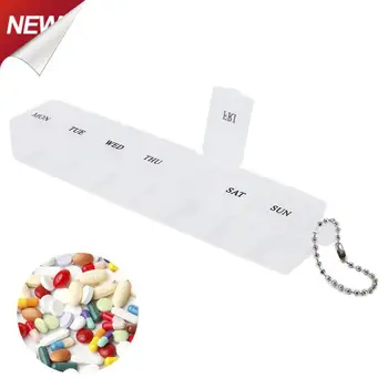 Пластиковая коробка для таблеток Портативная изысканная трехцветная пластиковая коробка для хранения 7 маленьких таблеток Чехол для таблеток для разделения лекарств