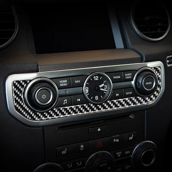  подходит для Land Rover Discovery 4 2010-2016 Углеродное волокно Интерьер Часы Часы Музыка Панель управления Модифицированная наклейка Автомобильные аксессуары