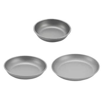 Посуда на открытом воздухе Обеденная тарелка для кемпинга Термостойкая и коррозионностойкая тарелка для пикника из чистого титана