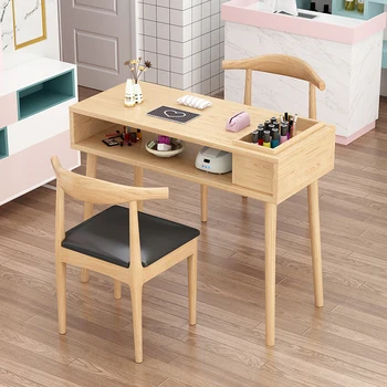 Простые деревянные столы для ногтей Офис Современный ящик Пылесос Столы для ногтей Профессиональная мебель для салона красоты Nageltisch MR50NT