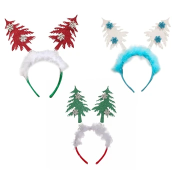 Рождественская елка Обруч для волос Рождественская елка Повязка на голову Снежинка Обруч для волос M6CD