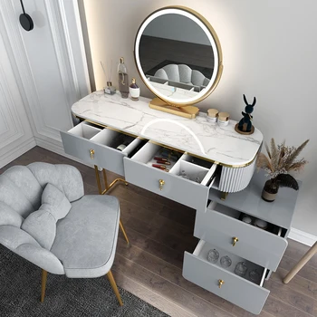 Роскошные комоды Скандинавский современный простой стол для макияжа премиум-класса Выдвижной шкаф для хранения Мебель для спальни большой емкости