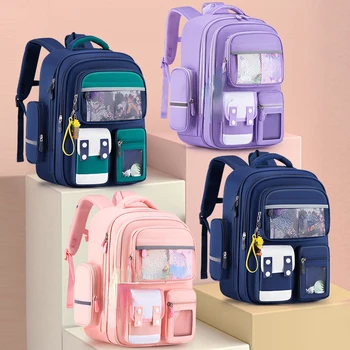 Рюкзак для начальной школы для девочек Печать мультфильма Школьные сумки Детские ортопедические Kawaii Симпатичная школьная сумка Сумка для книг Mochila Infantil