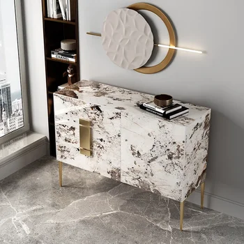 сервант в итальянском роскошном стиле, шкаф на крыльце из каменных панелей, шкафчик для столовой, шкаф для перегородок в гостиной, вилла