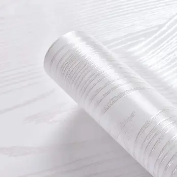 Серебристо-белая деревянная бумага виниловые обои Отклеивающаяся и приклеиваемая самоклеящаяся бумага для декоративных наклеек на мебель из корпусной бумаги
