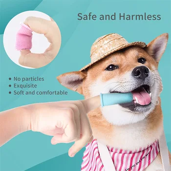  Силиконовая зубная щетка для пальцев для собак Неприятный запах изо рта 360 ° Эргономичный дизайн Зубная щетка для домашних животных для чистки зубов В Dog Cat Cleaning Suppl