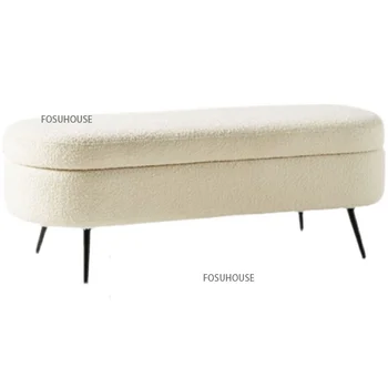 Скандинавская мебель для гостиной Кашемир Хранение обуви Пеленальный стул Дизайн спальни Кровать Конец дивана Гардеробная скамья