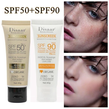 Солнцезащитный крем для лица и тела Солнцезащитный крем для кожи Антивозрастной масляный контроль Увлажняющее отбеливание SPF 50 + SPF 90