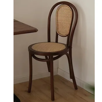 Столовые стулья из ротанга в стиле ретро, стулья со спинкой, средневековая мебель, стулья для гостиной, столовой
