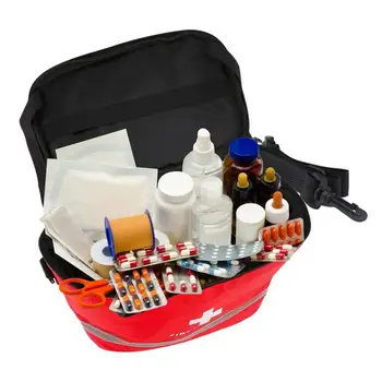 Сумка для помощи Мини Пустая сумка для хранения помощи Портативный мешочек 1-я помощь Полностью укомплектованная сумка для травм EMS Пустая сумка для хранения лекарств Красная травма