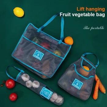  Сумка для хранения сетки для фруктов и овощей Сумка для хранения имбиря, чеснока, лука, картофеля Маленькая тканевая сумка, кухонная настенная сумка для хранения