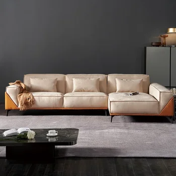 Технологичный диван современный пуховый итальянский минималистичный гостиная без мытья большой размер скандинавский угловой диван комбинация