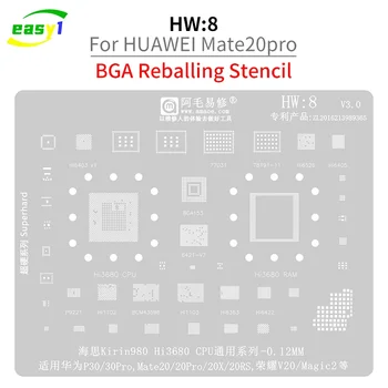 Трафарет реболлинга Huawei HW8 BGA для Huawei P30 Mate 20 X RS Pro Honor V20 MAGIC2 Kirin980 Hi3680 ПРОЦЕССОР POWER IC чип