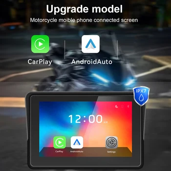 Универсальный 5-дюймовый портативный навигатор GPS Мотоцикл Беспроводной Carplay Android Auto IPX7 Мотоцикл Водонепроницаемый экран Дисплей