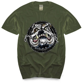 хлопковая футболка мужские летние футболки мужская футболка Mad Bulldog Байкер Мотоцикл Angry Dog Британский модный бренд футболка homme tops