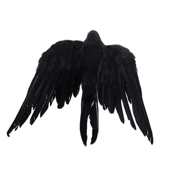 Хэллоуин реквизит перья Воронья птица большая 25x40 см расправленные крылья Черная ворона игрушечная модель игрушка,Перформанс реквизит
