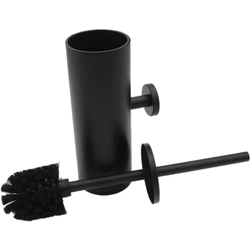  черный держатель для унитаза Стальной инструмент для чистки Прочная вертикально установленная настенная щетка для унитаза в ванной комнате