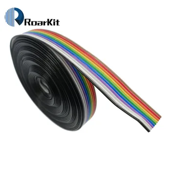  Шаг шага 1 метр10 WAY 10P Плоский цветной радужный ленточный кабель Проводка 1,27 мм ШАГ для печатной платы DIY 2,54 мм IDC Разъем