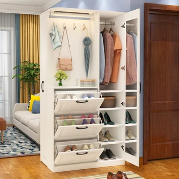 Шкаф для обуви, шкаф в фойе, дверной шкаф, шкаф для одежды и шляпы, декоративный шкаф, простой современный шкаф с выдвижной перегородкой, шкаф для крыльца