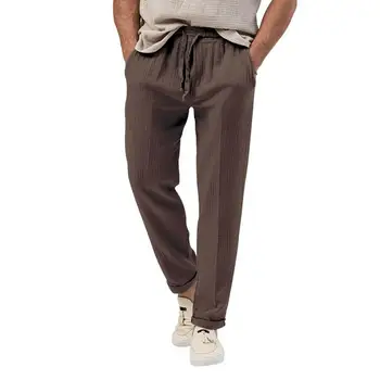 Эластичные спортивные штаны с галстуком на талии Эргономичный дизайн Мужские брюки Мужские осенние брюки для бега Удобные эластичные брюки для фитнеса