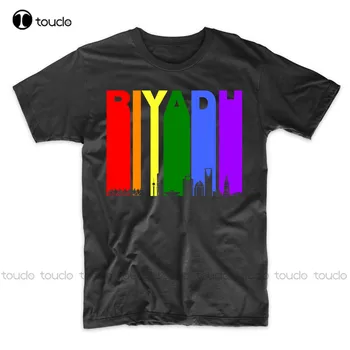 Эр-Рияд Саудовская Аравия Горизонт Радуга ЛГБТ Гей Прайд Новейшая Мода Мужчины Харадзюку Смешные футболки Повседневная футболка с принтом
